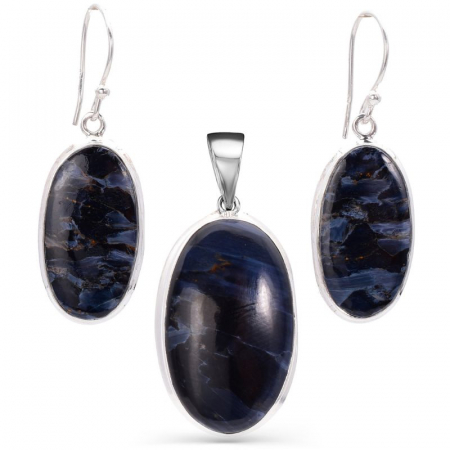 Set argint cu pietersit - cercei si pandantiv [0]