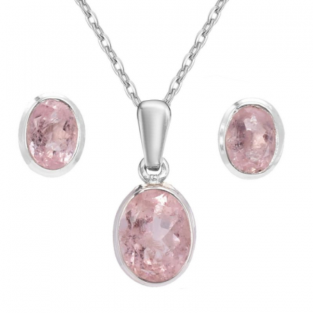 Set argint cu pietre morganit [0]