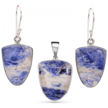 Set argint cu sodalit - cercei si pandantiv [0]