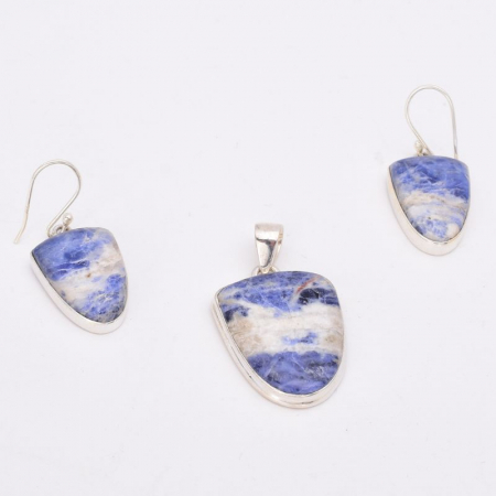 Set argint cu sodalit - cercei si pandantiv [2]