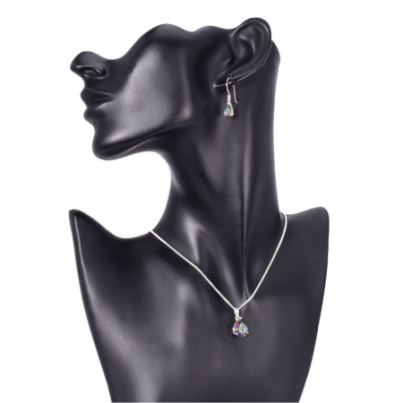 Set argint cu topaz mistic - cercei, pandantiv, lantisor [2]