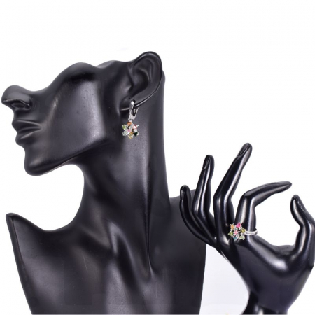 Set argint dama cu turmalina multicolora [2]