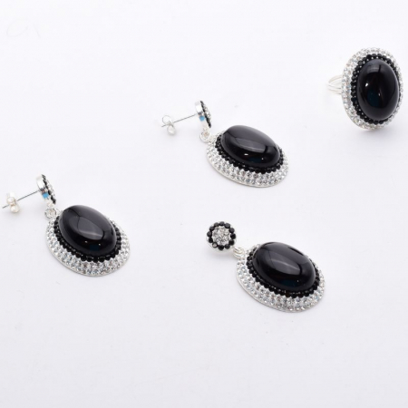 Set argint elegant - onix si CZ [2]