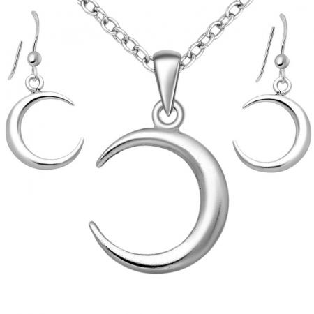 Set argint Luna Crescatoare - cercei, pandantiv, lant