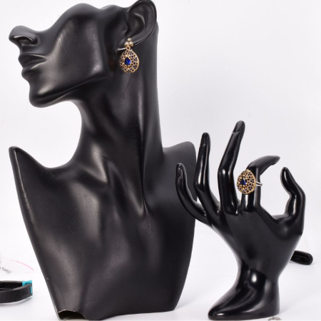 Set argint otoman forma para cu CZ albastre Regina Anatoliei [1]