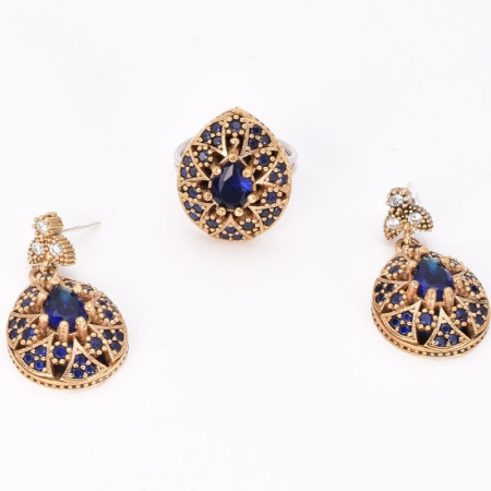 Set argint otoman forma para cu CZ albastre Regina Anatoliei [3]