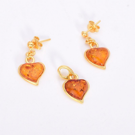 Set argint placat cu aur 14K, chihlimbar [2]