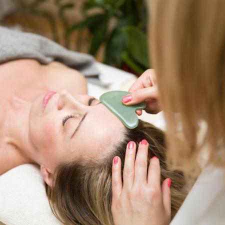 Set rola masaj facial si gua sha jad verde [4]