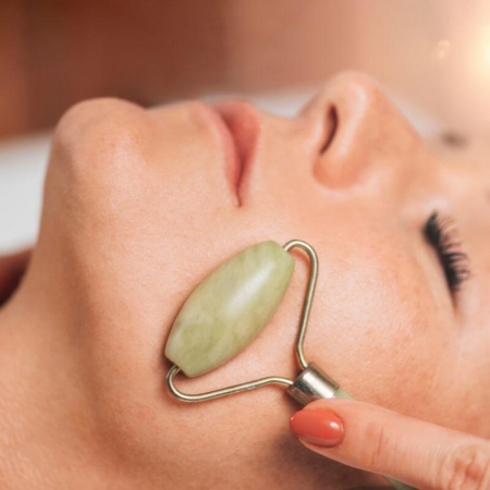 Set rola masaj facial si gua sha jad verde [3]
