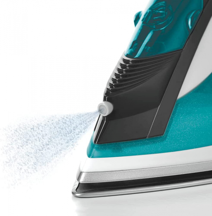 Fier de Călcat cu Abur Polti Vaporella Quick & Comfort QC120, Talpă Oțel Inoxidabil, 2200 W, Jet abur 180 gr, Rezervor 300 ml, Alb/Verde [3]