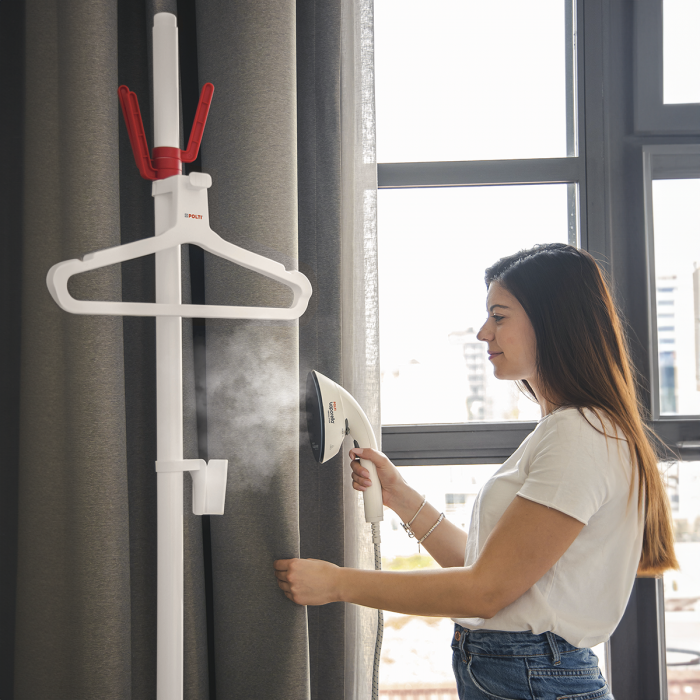Aparat de Calcat Vertical cu Abur Polti Vaporella Vertical Styler GSF80R, 1,2 l, 5 Bar, 30 sec, talpă dublă ceramică [12]