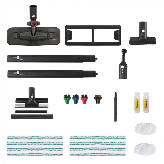 Aparat de Curatat cu Abur Polti Vaporetto Pro 95_Turbo Flexi, 1100 W, Emisie Abur pana la 120 gr/min, Presiune Abur 4,5 Bar, Negru/Verde [3]