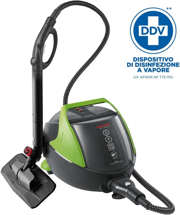 Aparat de Curatat cu Abur Polti Vaporetto Pro 95_Turbo Flexi, 1100 W, Emisie Abur pana la 120 gr/min, Presiune Abur 4,5 Bar, Negru/Verde [2]
