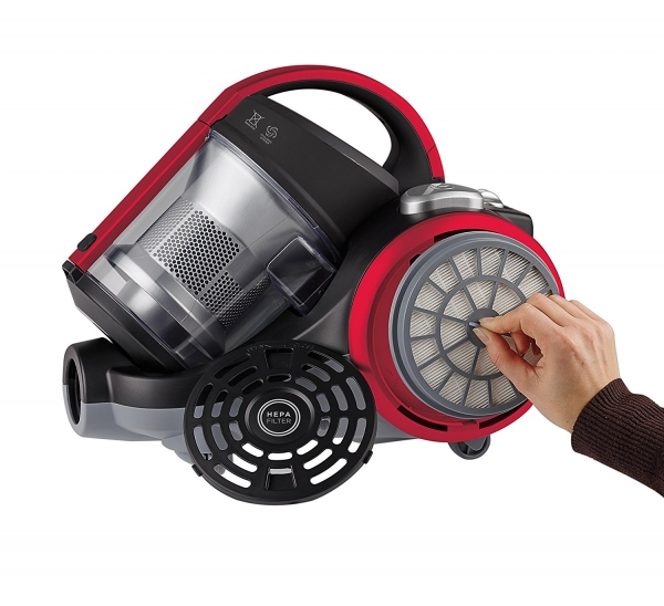 Aspirator fara Sac Polti Forzaspira C 110 Plus, 2 l, 800 W, Filtru HEPA, Negru/Rosu [4]