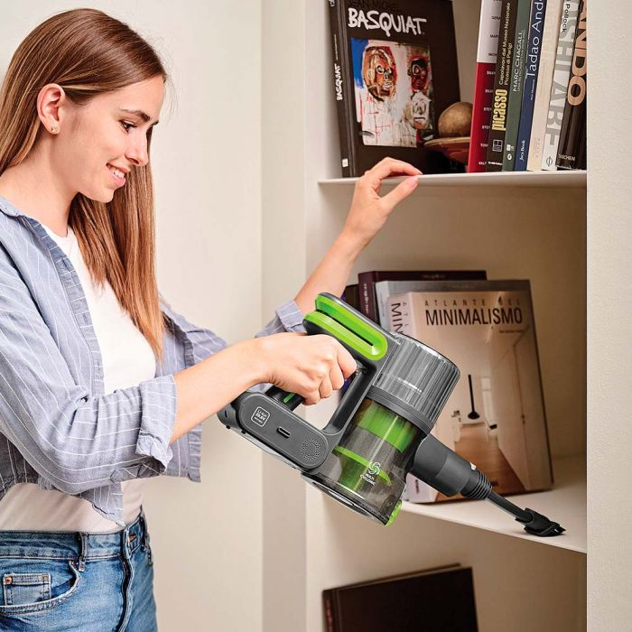 Aspirator Vertical fără Fir Polti Forzaspira D-Power SR500, Multiciclonic, Reîncărcabil, Motor Digital, 3 Programe, Autonomie Lucru 40 min, 0.6 l, Verde/Gri [6]