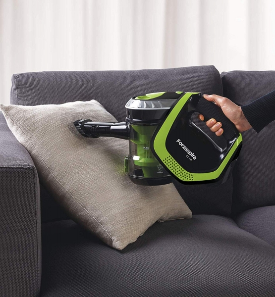 Aspirator Vertical Polti Forzaspira Slim SR110, Fara Sac, Fara Fir, Baterie 21,9V Li-Ion, Autonomie de lucru 50 min, 2.6 Kg, Negru/Verde [4]