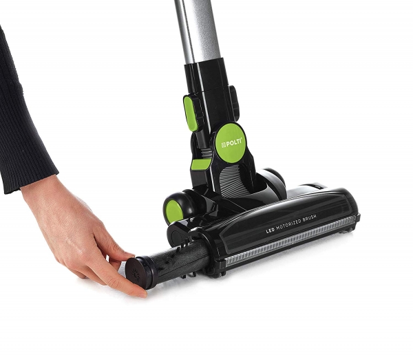 Aspirator Vertical Polti Forzaspira Slim SR110, Fara Sac, Fara Fir, Baterie 21,9V Li-Ion, Autonomie de lucru 50 min, 2.6 Kg, Negru/Verde [10]