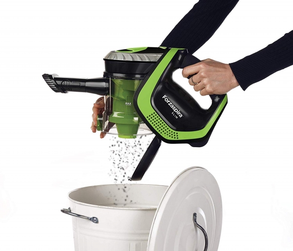 Aspirator Vertical Polti Forzaspira Slim SR110, Fara Sac, Fara Fir, Baterie 21,9V Li-Ion, Autonomie de lucru 50 min, 2.6 Kg, Negru/Verde [8]