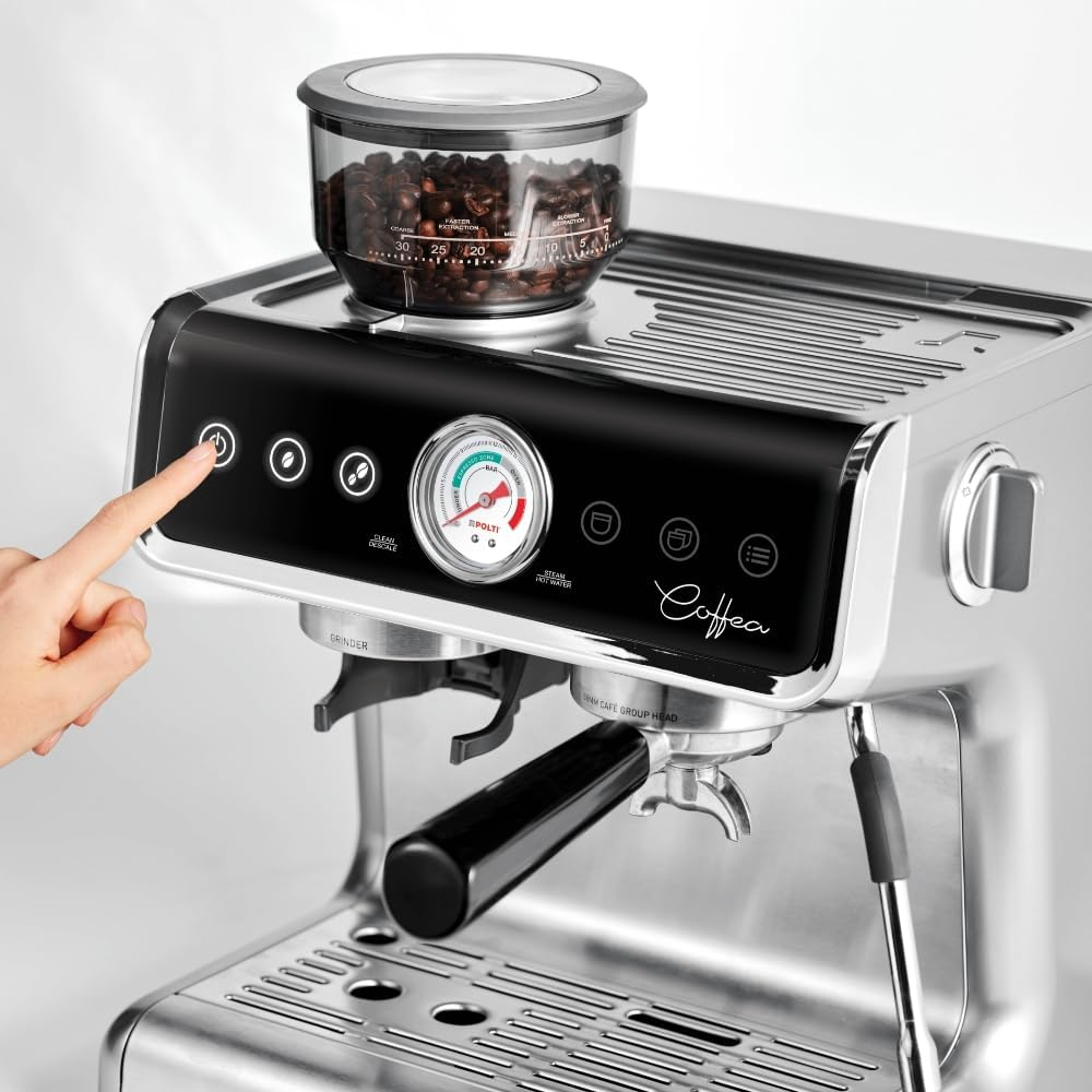Espressor profesional manual cu rasnita de cafea, Polti Coffea G50S, 2,8l, 1550W,15 bar, pentru espresso si cappuccino [4]