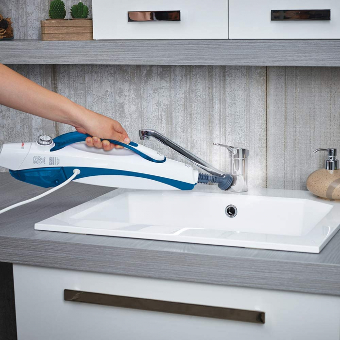 Mop cu Abur Polti Vaporetto SV 460 Double, 15 in 1, 1500 W, 2.4Kg, Alb/Albastru [4]