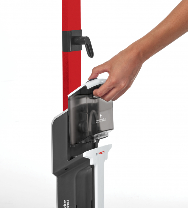 Mop cu Abur Polti Vaporetto SV650_Style 2 în 1, 1500 W, Abur Reglabil, Mâner Plută, 19 Accesorii, Autonomie Nelimitată, Alb/Roșu [10]