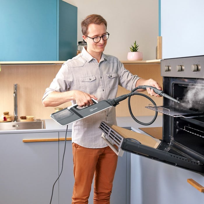 Mop cu Abur Polti Vaporetto SV660_Style 2 în 1, 1500 W, Abur Reglabil, Mâner Plută, 19 Accesorii, Autonomie Nelimitată, Alb/Gri [6]