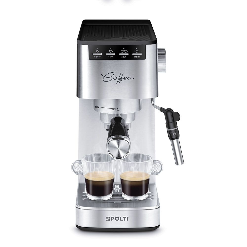 Polti Coffea P10S espressor de cafea pentru espresso și cappuccino, compatibilă cu cafea măcinată și capsule E.S.E. de 44 mm, Steamymilk pentru spumarea laptelui, rezervor detașabil de 1,3 l, 1450 W, [4]
