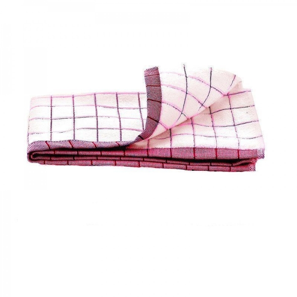 Prosop Premium E-Cloth de Bucatarie pentru Pahare, Farfurii de Portelan, Tacamuri, 60 x 40 cm, Alb/Rosu [6]