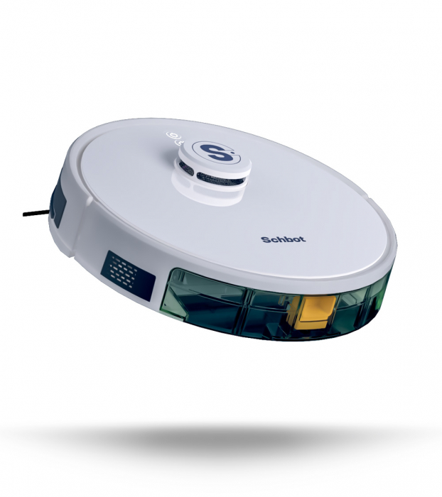 Robot de Aspirare Schbot F1, Aspirator Robot 3 în 1: măturat, aspirat și curățat podele, Autonomie 55-110 minute, Rezervor praf 600, Rezervor apă 370 ml, Stație Încărcare, Telecomandă, Alb [3]