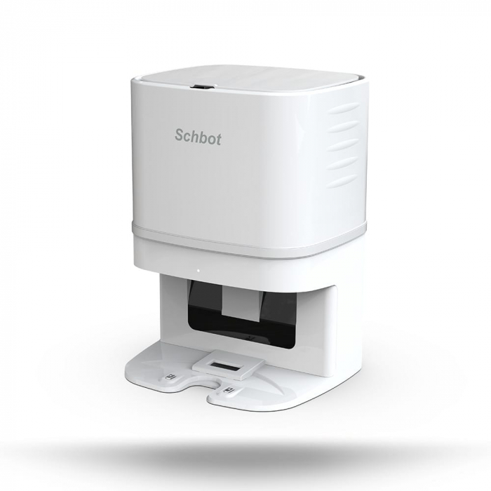 Robot de Aspirare Schbot F1 Pitbox cu Stație de Golire și Încărcare Automată, Aspirator Robot 3 în 1: aspirare, spălare podele, curățare uscată și umedă, Autonomie 55 - 110 minute, Alb [6]