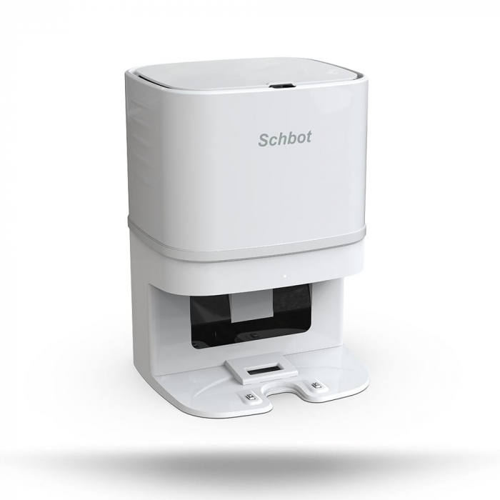 Robot de Aspirare Schbot F1 Pitbox cu Stație de Golire și Încărcare Automată, Aspirator Robot 3 în 1: aspirare, spălare podele, curățare uscată și umedă, Autonomie 55 - 110 minute, Alb [7]