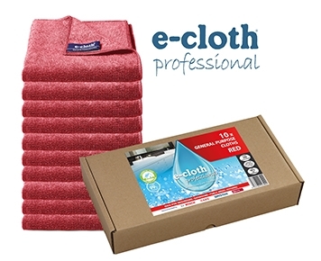 Set 10 x Laveta Premium E-Cloth Universala din Microfibra, Bucatarie, Baie, Geamuri, Praf, 32 x 32 cm, Rosu