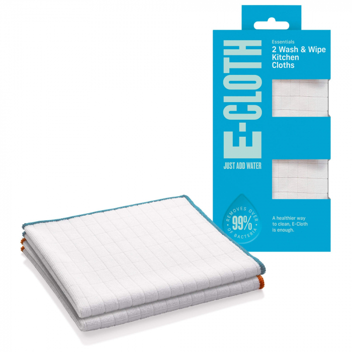 Set Doua Lavete Premium E-Cloth din Microfibra Antibacteriana pentru Spalat si Uscat in Bucatarie, 32 x 32 cm [1]