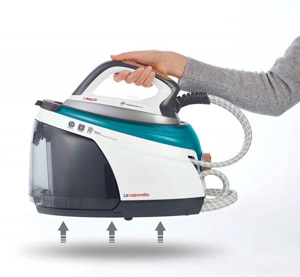 Statie de Calcat Polti La Vaporella XT110C, Talpa Aluminiu, 2350 W, 1.5 l, Boiler 7.5 Bar, Pompa 15 Bar, Functie Steam Pulse 500 gr, Alb/Verde [5]