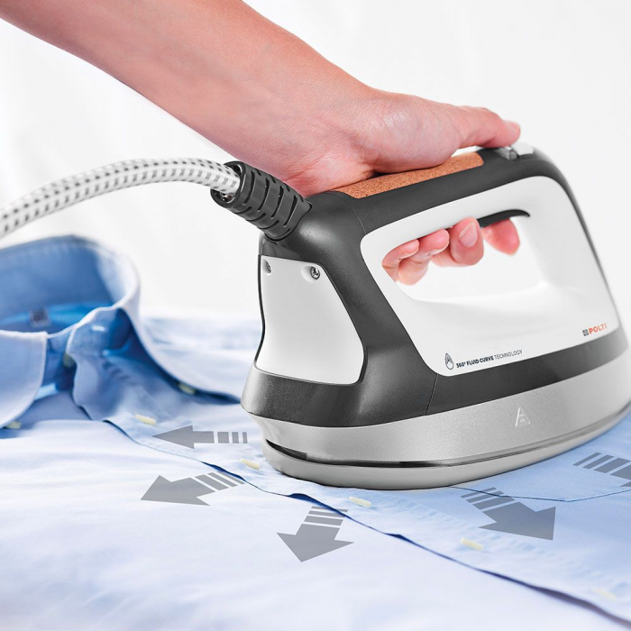 Stație de Călcat Polti Vaporella Instant VI50.54, 2200 W, 2 l, Presiune Pompă 8 BAR, Jet Abur 600 gr/min, Funcție ECO, Gri/Albastru [5]