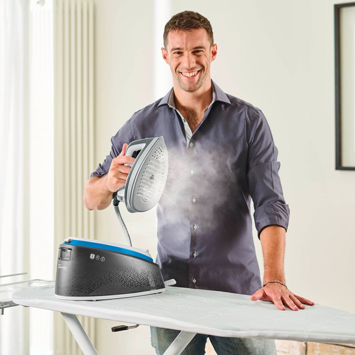 Stație de Călcat Polti Vaporella Instant VI50.54, 2200 W, 2 l, Presiune Pompă 8 BAR, Jet Abur 600 gr/min, Funcție ECO, Gri/Albastru [4]