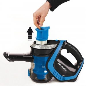 Aspirator Vertical Polti Forzaspira Slim SR100, Fara Sac, Fara Fir, Baterie 21,9V Li-Ion, Autonomie de lucru 50 min, 2.6 Kg, Negru/Albastru [2]