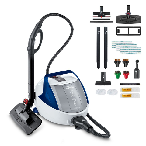 Solutii pentru plosnite - Aparat de Curatat cu Abur Polti Vaporetto Pro 100_Eco Poweri, 1900 W, Emisie Abur pana la 140 gr/min, Presiune Abur 5,5 Bar, Alb/Albastru
