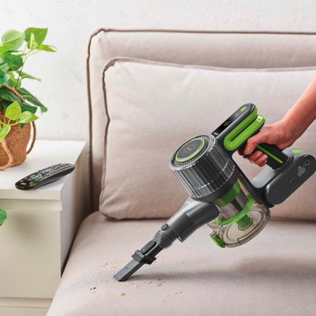 Aspirator Vertical fără Fir Polti Forzaspira D-Power SR500, Multiciclonic, Reîncărcabil, Motor Digital, 3 Programe, Autonomie Lucru 40 min, 0.6 l, Verde/Gri [6]