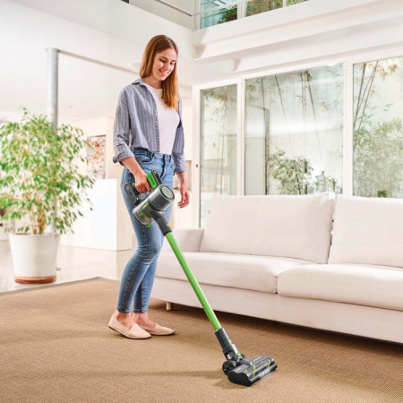 Aspirator Vertical fără Fir Polti Forzaspira D-Power SR500, Multiciclonic, Reîncărcabil, Motor Digital, 3 Programe, Autonomie Lucru 40 min, 0.6 l, Verde/Gri [4]