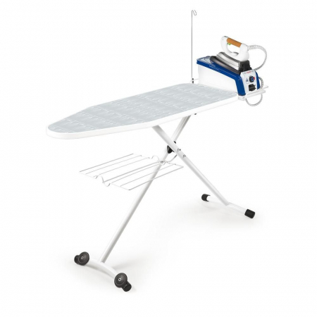 Masa de Calcat Polti Vaporella, Reglabila pe Inaltime, Suport Rufe, Cadru Intarit, Roti Transport, 43,5 x 10 x 167 cm [2]
