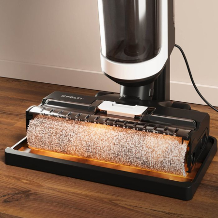 Aspirator vertical, cu fir, cu abur și aspirare umed-uscată, 450 W, aspirare 14 kPa, 0.6 l, 71 Db, 4,2 Kg, gri/alb, Polti RollySteam WD10C [4]
