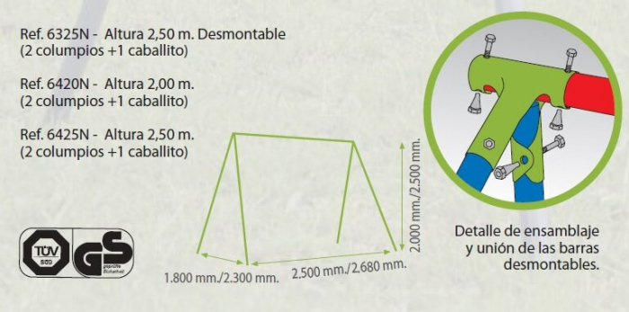 Set leagane copii cu 2 scaune si 1 leagan tandem - 2 m [4]