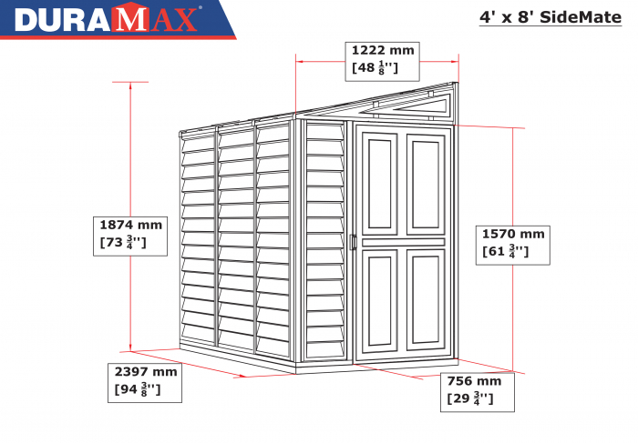 Casuta de gradina Duramax SideMate PLUS 120 x 240 cm [7]