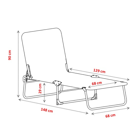 Sezlong pliabil plaja Alco, structura aluminiu, turcoaz, 191 x 67 x 30 cm [9]