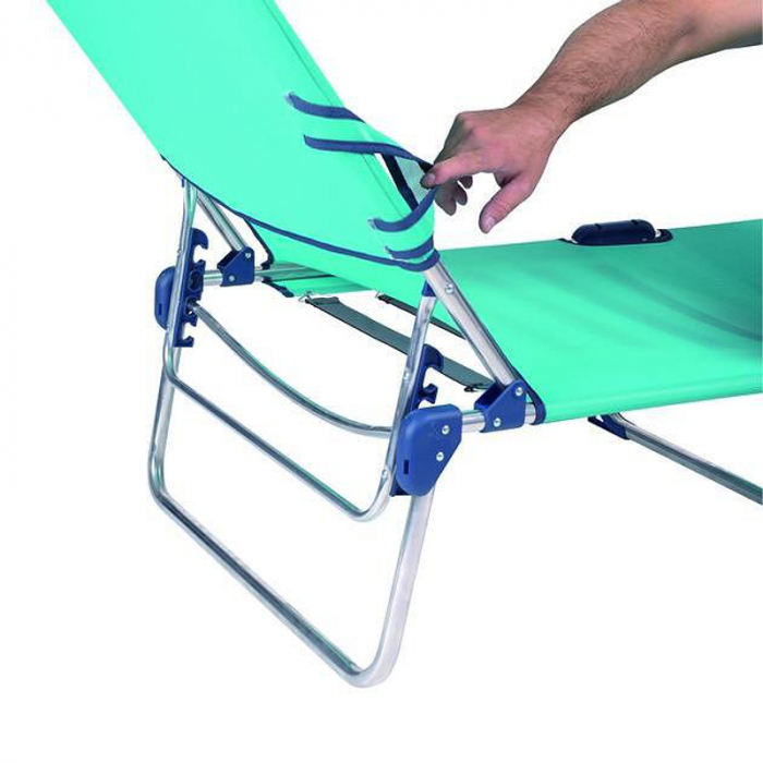 Sezlong pliabil plaja Alco, structura aluminiu, turcoaz, 191 x 67 x 30 cm [6]