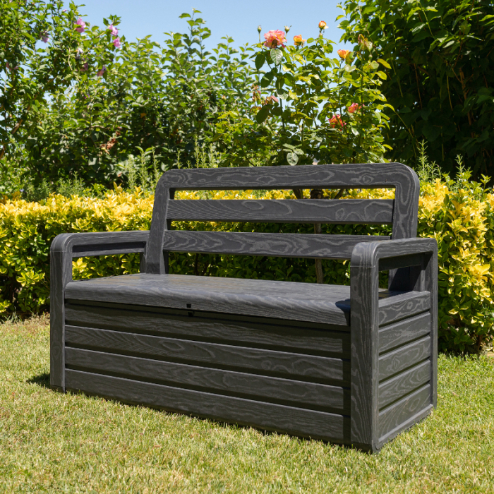 Banca de gradina cu lada Toomax Foreverspring Antracit 132,5x58x89 cm [5]
