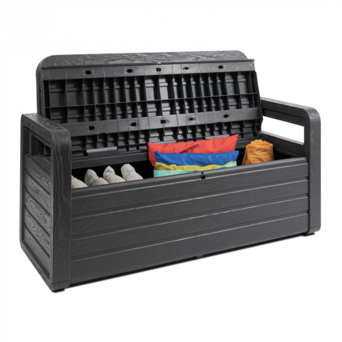 Banca de gradina cu lada Toomax Foreverspring Antracit 132,5x58x89 cm [3]