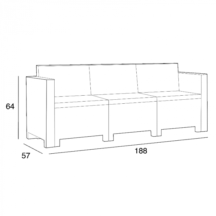 Canapea de gradina pentru 3 persoane Bica Colorado Sofa 3 grafit [2]