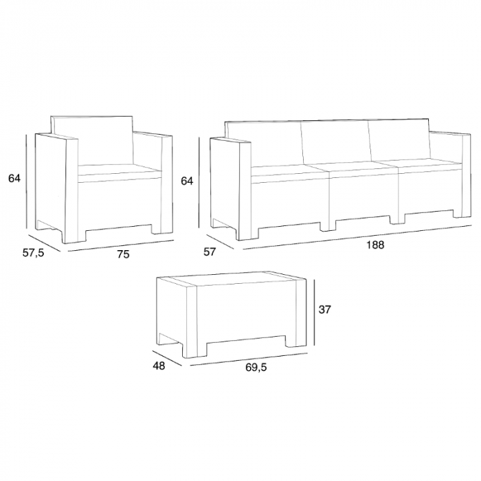 Mobilier terasa 5 persoane Bica Colorado 3 grafit [5]